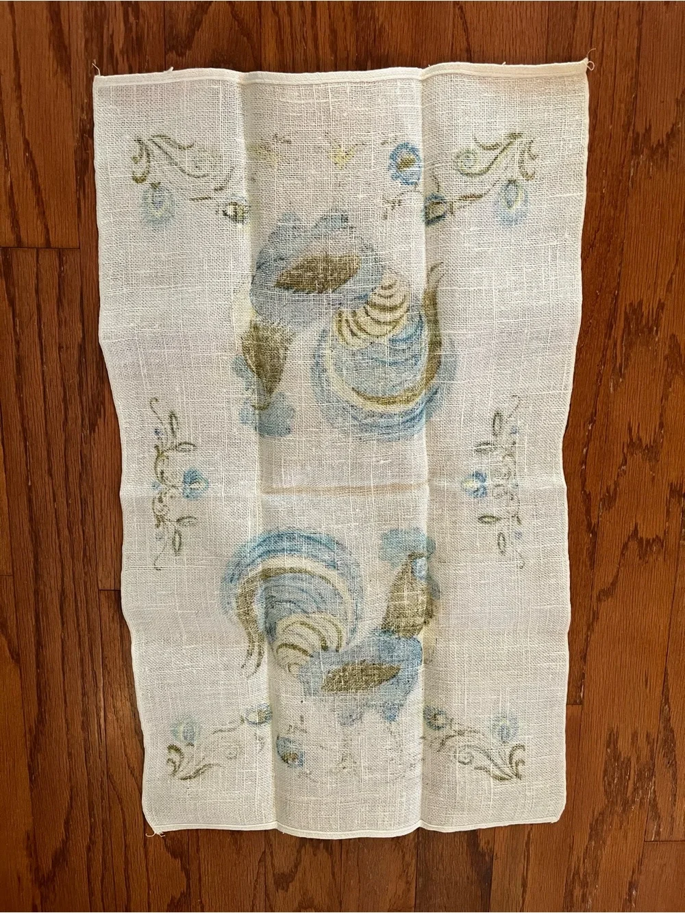 NOS - Vintage Linen Tea Kitchen Dish Towel Roosters Cottage Prairie Country Farm